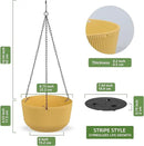 Dexceder 8.75 Inch Self Watering Hanging Planters Indoor Outdoor, Thickened Hanging Basket Flower Plant Pot (2 Pack, Yellow) by CozyNest Decor