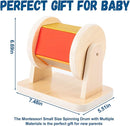 Adena Montessori Spinning Drum Baby Toys,Montessori Toys for Babies 6-12 Months Toddlers,Wooden Spinning Rainbow with Multiple Materials Baby Christmas Toys for Boy and Girls Gift(Medium-size Texture) by TinyTreasures Baby Boutique