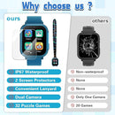 Waterproof Smart Watch for Kids Boys Age 5-12 with 32 Games, Dual Camera, Habit Tracking, Music Player, Video, HD Touchscreen Kids Smart Watch Birthday Gift Toy for 3-12 Year Old (Light Blue) by TinyTreasures Baby Boutique