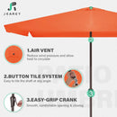 JEAREY 6.6 FT x 10 FT Rectangular Patio Umbrellas Outdoor Large Market Umbrella Pool w/Tilt & Crank Lift System 6 Sturdy Ribs UV Protection Waterproof Sunproof Orange by GreenHaven Gardens