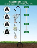 Artibear Adjustable Outdoor Shepherd Hook Stand with 5 Prong Base, 92 Inches Tall 3/5 in Thick, Shiny Black (1 Packs) by GreenHaven Gardens