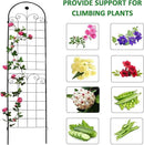 2 Pack Metal Garden Trellis 86.7" H Garden Fence Rustproof Trellis for Climbing Plants Support Roses Flower Outdoor Lawn Black by GreenHaven Gardens