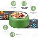 Soup Thermo for Hot Food Kids 13.5oz Lunch Containers with Buckle Lid Wide Mouth Hot Food Jar Vacuum Insulated Stainless Steel Bento Box Leakproof with Spoon(Green) by TinyTreasures Baby Boutique