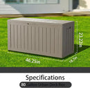 80 Gallon Outdoor Storage Box Waterproof Lockable Resin Deck Box Large, Patio Storage Bin for Pool Accessories Cushion Furniture, Garden Tools, UV-Resistant Outside Delivery Grey by CozyNest Decor