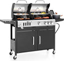 Sophia & William Charcoal and Propane Gas Grill Combo with Side Burner & Porcelain-Enameled Cast Iron Grate, Dual Fuel BBQ Grill for Outdoor, Barbecue Grill, 690 SQIN Cooking Area by GreenHaven Gardens