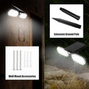 Luwint Solar Motion Lights Outdoor, Waterproof Solar Powered Flood & Security Lights for Outside, 2 Heads Swivel 360 Angle Solar Lights with Ground Stake by GreenHaven Gardens