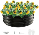 Round Galvanized Steel Fire Ring/Fir Pit for Outdoor/Durable Round Galvanized Steel Raised Garden Bed for Planting-2.67×2.67×1FT,0.8MM Thick (32 ins Diameter x 12 ins high, Black) by GreenHaven Gardens