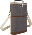 ALLCAMP OUTDOOR GEAR 2 Bottle Wine Tote Carrier - Insulated Portable Padded Canvas Wine Bag for Travel, BYOB Restaurant, Wine Tasting, Party, Great Christmas Day Gift for Wine Lover，Dark Gray by TinyTreasures Baby Boutique