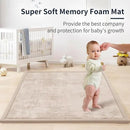 ACOMOPACK Baby Play Mat for Floor 1.3" Thick Memory Foam Play Mat 59"×71" Tummy Time Crawling with Non-Slip Bottom for Living Room,Nursery,Soft Velvet Playpen Mats for Kids,Infants（Beige） by CozyNest Decor