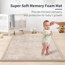 ACOMOPACK Baby Play Mat for Floor 1.3" Thick Memory Foam Play Mat 39"×59" Tummy Time Crawling with Non-Slip Bottom for Living Room,Nursery,Soft Velvet Playpen Mats for Kids,Infants（Beige） by CozyNest Decor