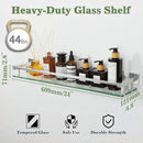 Alise Bathroom Shelf Wall Mounted, Polished Chrome Large Capacity Glass Shelf for Bathroom, 24 inch by CozyNest Decor