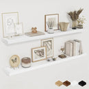 White Floating Shelves for Wall, 48 Inch Floating Shelves for Home Decor, Wall Mounted Rustic Wood Shelves, Bathroom, Hanging Deep Shelf for Bedroom, Living Room, Kitchen, 2 Packs by CozyNest Decor