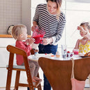 Wooden High Chair for Toddlers, Adjustable Dining Feeding Chair with Removable Cushion for Child, High Chair Grows with Your Kid with Steps for Kids Dining, Studying, Step Tool(Nut-Brown) by TinyTreasures Baby Boutique