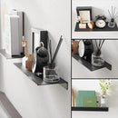 JOOM 2 PCS Small Floating Shelf, 12'' Metal Wall Shelf, Black, Bathroom, Durable, Waterproof, 5.0lbs Weight Capacity by CozyNest Decor