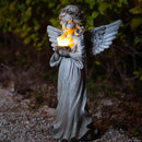 Angel Garden Statue Outdoor Decor, Angel Garden Figurine Hold Dove with Solar Lights Waterproof Resin Yard Art Decoration Lawn Ornament Sculpture for Outside Patio Yard Gift by CozyNest Decor