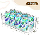 Clear Fridge Organizer, Refrigerator Organizer Bins with Handle, Freezer, Kitchen Cabinet, Pantry Organization, BPA Free Fridge Organizers (12.4 inch 4 Pack) by CozyNest Decor