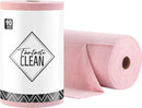 Fantasticlean Microfiber Cleaning Cloth Roll -90 Pack, Tear Away Microfiber Towels, 12" x 12", Reusable, Washable, Scratch Free, Ultra Absorbent Dish Rags for Car, Home, Garage or Shop (Pink) by CozyNest Decor