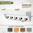 Rebee Vision Key and Mail Holder for Wall with Floating Shelf : Decorative Hanging Organizer with 5 Sturdy Keys Hooks and Wall Mount Key Rack - Farmhouse Entryway Décor (Modern White) by CozyNest Decor