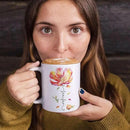 Personalized Flower Blossom Decorative Mug, Custom Name On Flower Coffee Cup, Novelty Floral Accent Mug 11oz 15oz, Customized Flower Lover Ceramic Cup, Gift For Friend Coworker by CozyNest Decor