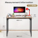 PayLessHere | 39 Inch Computer Desk | Brown | Office Desk with Metal Frame, Adjustable Feet | Water-Resistant, Scratchproof Surface | Sturdy Writing Table for Home Office or Study | Pack of 2 by CozyNest Decor