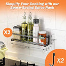 Spice Rack wall mounted 2 Pack, Space-Saving Spice Organizer for Spice Jars and Seasonings,Screw or Adhesive Hanging Spice Rack Organizer for Your Kitchen Cabinet,or Pantry Door by CozyNest Decor