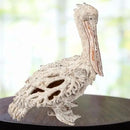 White Pelican Standing Figurine - 13.75” Coral Reef Nautical Decor Coastal Beach Home Accent Ocean Statue for Shelf, Tabletop, or Mantel Display by CozyNest Decor