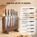 Magnetic Knife Block, Thickened Acacia Wood Kitchen Knife Holder Stand with Strong Magnets, Multifunctional Double Side Knife Storage Organizer for Kitchen Counter by CozyNest Decor