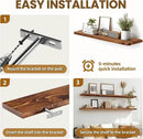 Floating Wall Shelves 2-Pack - 36-Inch Rustic Brown Wooden Shelves for Storage and Décor, Easy Installation for Living Room, Bedroom, and Kitchen by CozyNest Decor