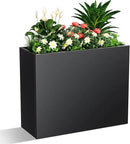 Metal Planter Box, Outdoor Heavy Duty Metal Garden Planter Spliced Flower Pot with Partitions, All-Weather Use with Drainage Holes for Patio/Porch-30 x 24" x 12" by CozyNest Decor