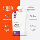 Serenity Kids 6+ USDA Months Organic Carrot Veggie Puree Baby Food Pouches - 3.5 oz Pack of 12 - Organic, BPA-Free & Allergen Free - No Sugary Fruits & No Added Sugar - 3.5 Oz, 12 Pack by TinyTreasures Baby Boutique