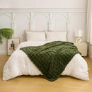 YUSOKI Luxury 3D Bubble Throw Blanket 2lb,All Ages,Home Decoration, (Olive Green,50 * 60inches) by CozyNest Decor