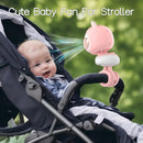 Cute Bunny Stroller Fan Clip On for Baby, Bladeless Fan 4000mAh Rechargeable Battery Operated, Flexible Tripod, 4 Speeds, Auto Oscillating, Small Cooling Fan for Kids by TinyTreasures Baby Boutique