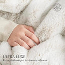 Ultra Soft Luxury Fluffy Mink Faux Fur Throw Blanket, Thick Warm Fall Winter Blankets for Bed, Couch, Cozy Plush Reversible Blanket for Chair, Sofa (Tipped Champagne Ivory, 50"x60") by CozyNest Decor