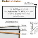 SRSZHIYUE The Best Things in Life Sign Wall Decor Art 40"×15" for family Home Bedroom Adventure Large Wood Framed Wall Hanging (Black) by CozyNest Decor