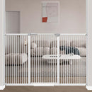 40.5" Extra Tall Baby Gate, 72.3"-74.1" Extra Wide Large Dog Pet Gate Indoor, Long Safety Child Gate for Stairs No Drill, Metal Auto Close Doggie Pet Gate for Doorway Stairs, White by TinyTreasures Baby Boutique