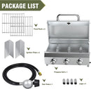 Bestfire 3-Burner Tabletop Gas Grill, 30,000 BTU Portable Propane Grill with Heavy-Duty Thickened Grates & Stainless Steel Knobs, Compact Design&Detachable Legs for Camping, RV, Backyard BBQ by GreenHaven Gardens