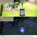 EOYIZW 99 LED Solar Lantern Flickering Flame Lights - 2 Pack Waterproof Garden Lights for Patio Yard Porch Lawn Decorations - Blue Solar Lanterns by GreenHaven Gardens
