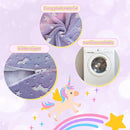 COMAX Kids Bean Bag Chair Turn into Beanbag Bed, Toddler Bean Chair for Girl Boy Sleeping, Lazy Children Bean Bags with Filler, Convertible Child Floor Mattress, Purple Unicorn by TinyTreasures Baby Boutique