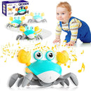 Crawling Crab Baby Toy - Infant Tummy Time Crab 3 4 5 6 7 8 9 10 11 12 Crab Toys for Babies Boy 3-6 6-12 Learning Crawl 9-12 12-18 36 Months Walking Toddler Development Birthday Gifts with Dancing by TinyTreasures Baby Boutique