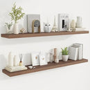 Fun Memories 55 Inch Fireplace Mantel Shelf -Long Floating Shelves, Deep Wall Mounted Farmhouse Display Shelves with Invisible Heavy Duty Metal Bracket, Walnut, 2 Pack by CozyNest Decor