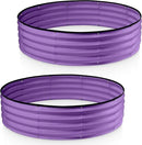 Round Galvanized Raised Garden Bed // 4×4×1 ft (2-Pack) Galvanized Raised Garden Beds Outdoor for Gardening, Vegetables, Flowers // Patented Tool-Free Design Round Planter (Purple) by GreenHaven Gardens