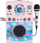 Singing Machine Portable Karaoke Machine for Adults & Kids with Wired Microphone, Rose Gold/Frosted Pink - Built-In Karaoke Speaker, Bluetooth with LED Disco Lights - Karaoke System with CD+G & USB by TinyTreasures Baby Boutique