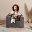 Kids Snuggly-Soft Sherpa Chair, Cuddly Toddler Foam Chair for Boys and Girls, Grey by TinyTreasures Baby Boutique