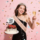 25th Birthday Decorations for Women - 56pcs Rose Gold Happy 25th Banner, Rhinestone Crown & Sash, Cake Topper, 40 Balloons, 3D Butterflies & 4 Balloon Stands (25) by TinyTreasures Baby Boutique