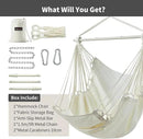 Hanging Hammock Chair Swing MAX 500 lbs Outdoor Hanging Chair with Footrest Indoor Swing Chair with Portable Steel Spreader Bar and Hardware Kit for Bedroom Living Room Patio Porch - White by GreenHaven Gardens