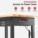 Workbench for Garage with Drawers 48 x 24 Inch Rubberwood Tabletop Work Table with Pegboard, Power Outlets Adjustable Height Work Bench for Woodworking Shop, Home, Office by GreenHaven Gardens