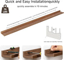 Floating Picture Ledge Shelves for Wall Set of 2, 84 Inches Picture Ledge Shelf with Long Large Nursery Book Shelf for Toys Storage Kids Bookshelf Wall Mounted Living Room Bedroom Decor Frames, Walnut by TinyTreasures Baby Boutique