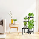 iDavosic.ly 4 Tier Large Plant Stand Indoor with 10 Inch Wide Tray, Tiered Corner Metal Outdoor Flower Display Holder Shelf, Folding Tall Rack for Patio Porch Living Room, Modern Black by GreenHaven Gardens