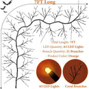 7 Ft Halloween Decorations Willow Vine Twig Garland with 8 Modes Timer 63 LED Orange Lights, Halloween Garland with Waterproof Battery Operated for Wall Fireplace Decorations Indoor Outdoor by CozyNest Decor