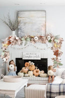 DearHouse Pumpkin Fall Maple Leaf Garland, 6Ft Hanging Vine White Maple Garland Artificial Autumn Foliage Thanksgiving Decor for Home Wedding Fireplace Party Christmas by CozyNest Decor